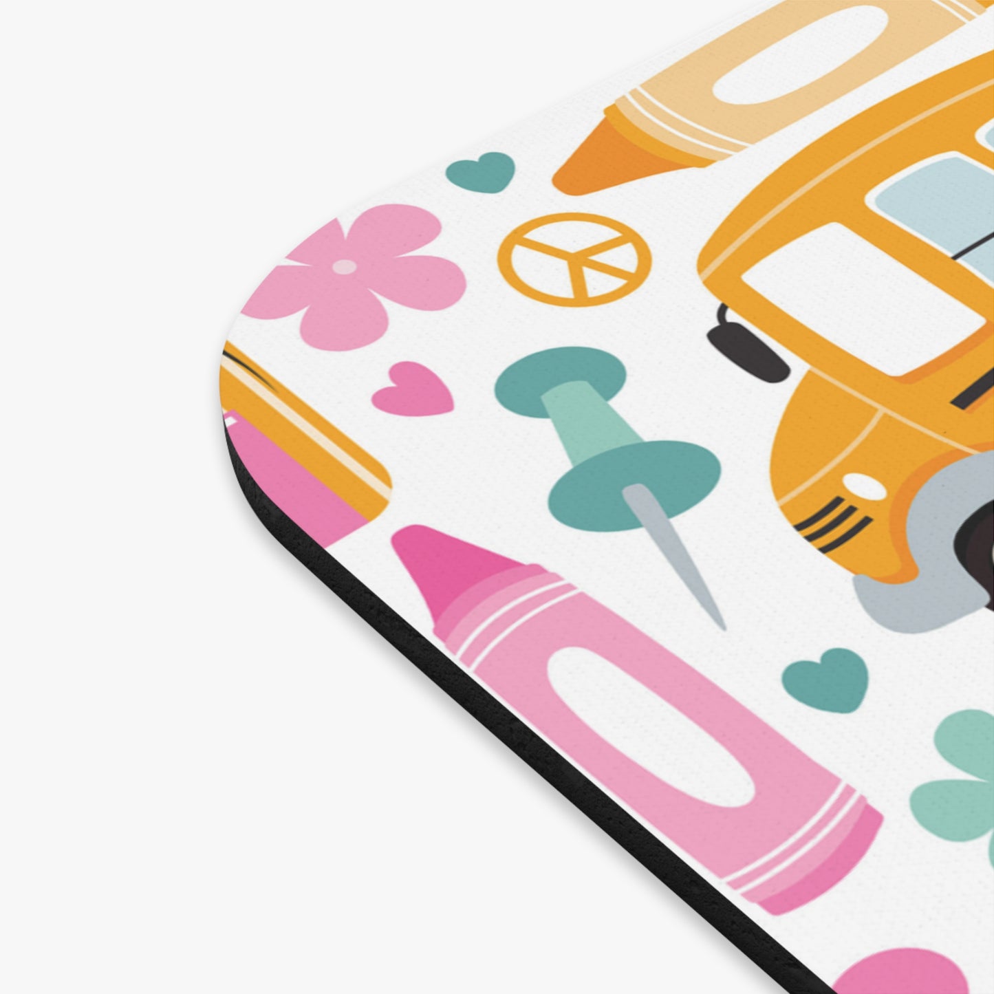School Bus Pattern Mouse Pad | Back to School, Cute Stationery Icons