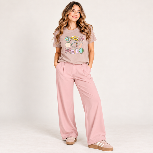 Mockup de estilo: Fall Teacher life con pantalón rosa