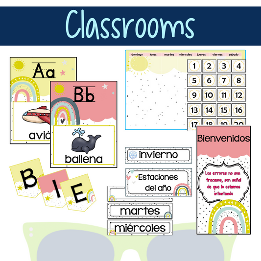 Boho Digital Classroom Decor